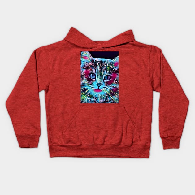 Blue Cat Treasure Kids Hoodie by PersianFMts